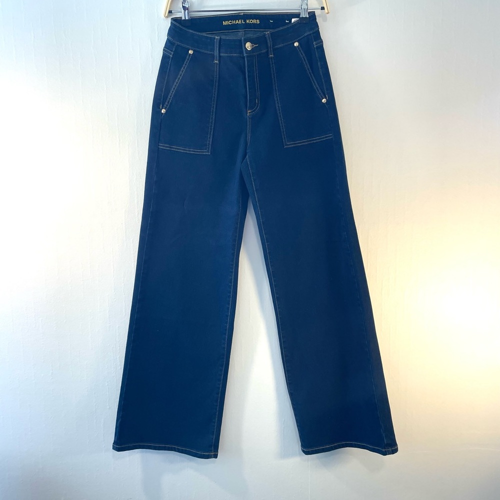 Michael Kors‎ Dark Blue wide Leg Jeans - Picture 2 of 9